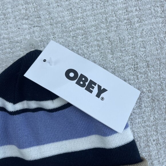 NWT Obey Beanie Curious Eyes Dark Multi Color Snowboard Ski Winter Skate - Picture 2 of 4